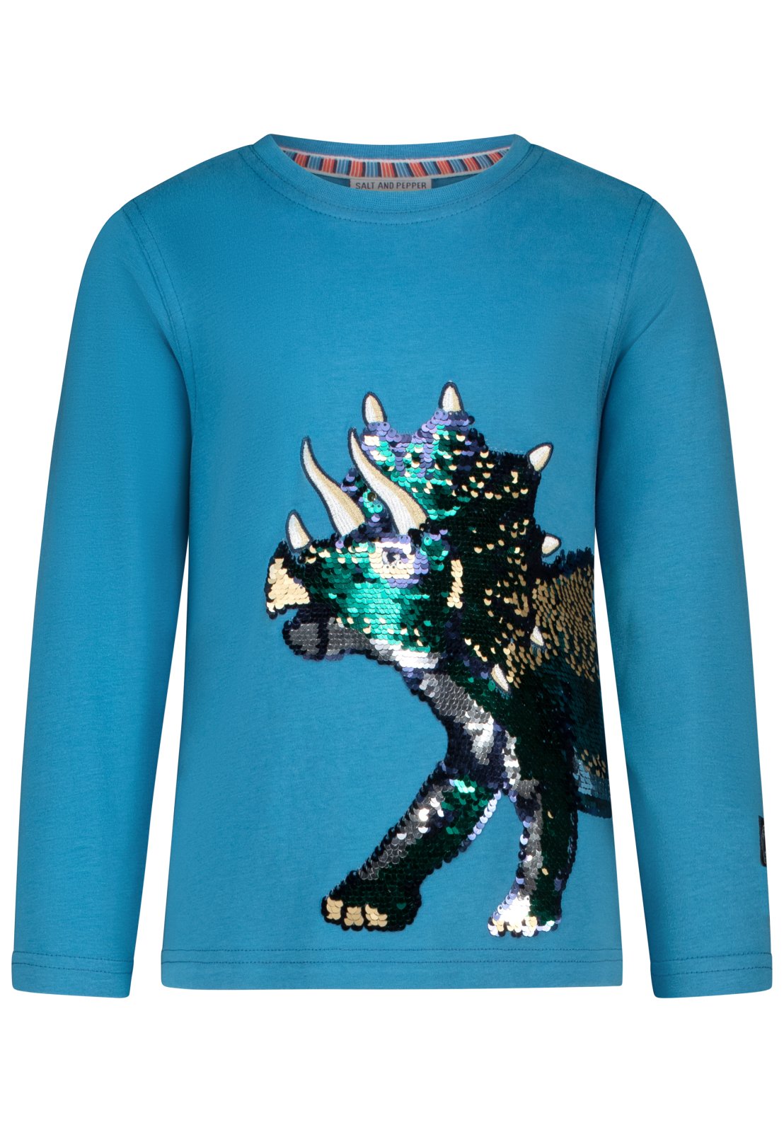 Salt and Pepper Langarmshirt Dino mit Wendeapailletten