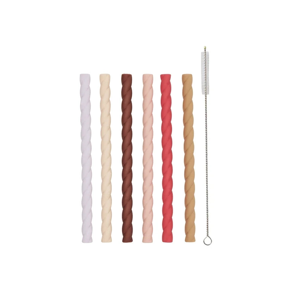 Oyoy Strohhalme aus Silikon in 6 Farben (Cherry Red / Vanilla)