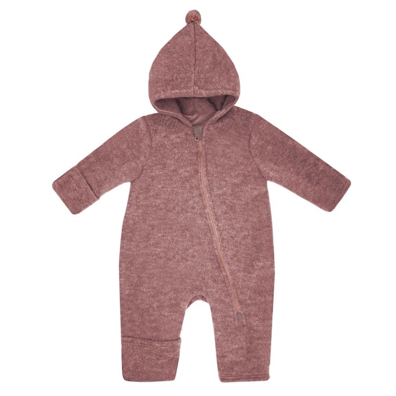 Maximo Baby-Overall aus Merinowolle in heiderosemeliert GOTS
