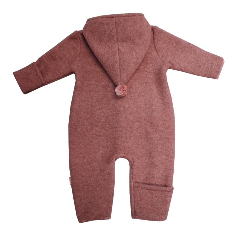 Maximo Baby-Overall aus Merinowolle in heiderosemeliert GOTS