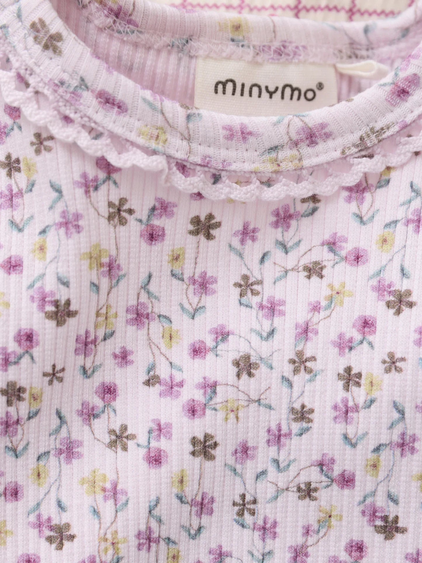 Minymo Langarmshirt gerippt mit Blümchendruck