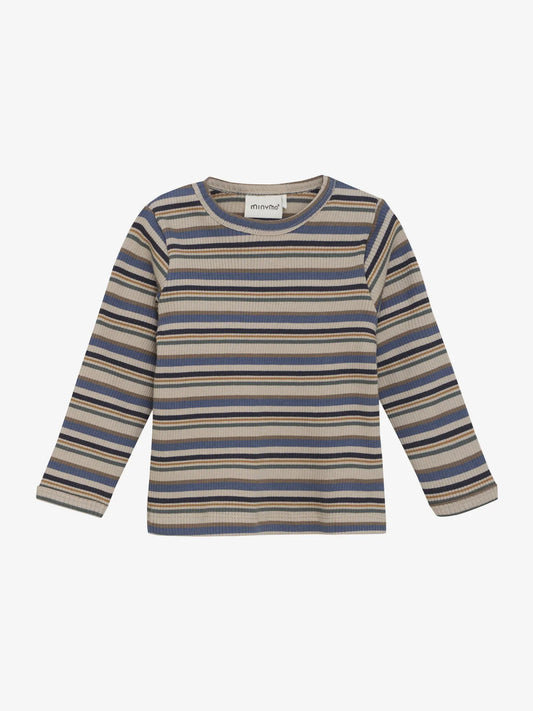Minymo Langarmshirt gestreift gerippt