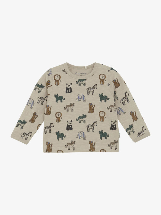 Minymo Langarmshirt mit Tierprint GOTS