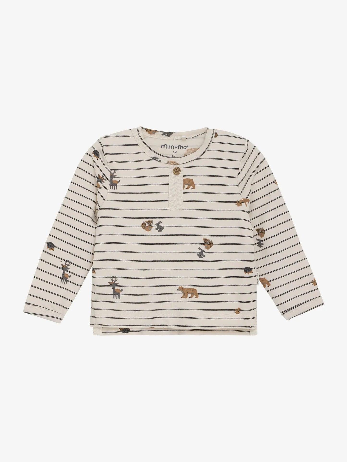 Minymo Langarmshirt gestreift mit Tierprint