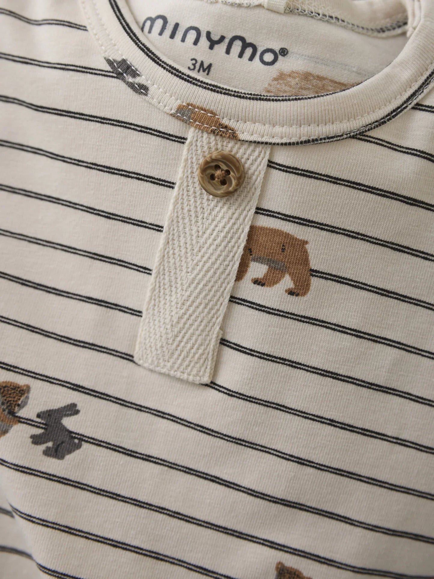 Minymo Langarmshirt gestreift mit Tierprint