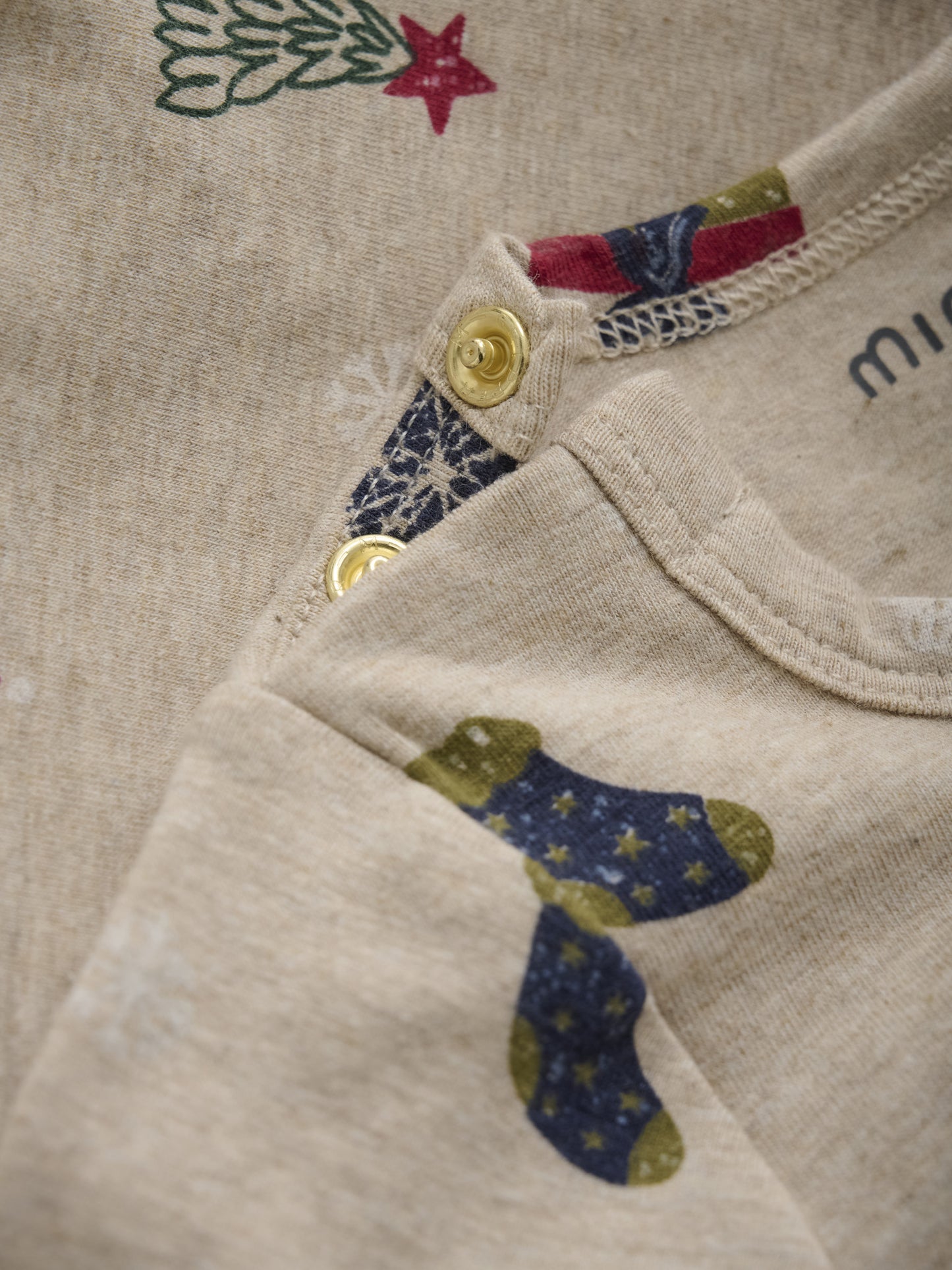Minymo Langarmbody mit weihnachtlichem Print
