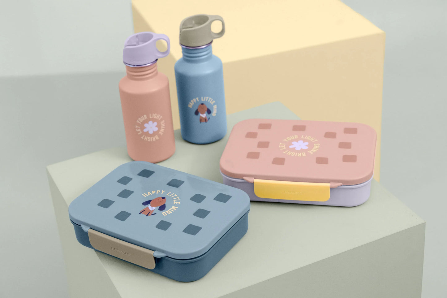 Lässig Brotdose Kinder - Bento Lunchbox, Pattern Party Blau
