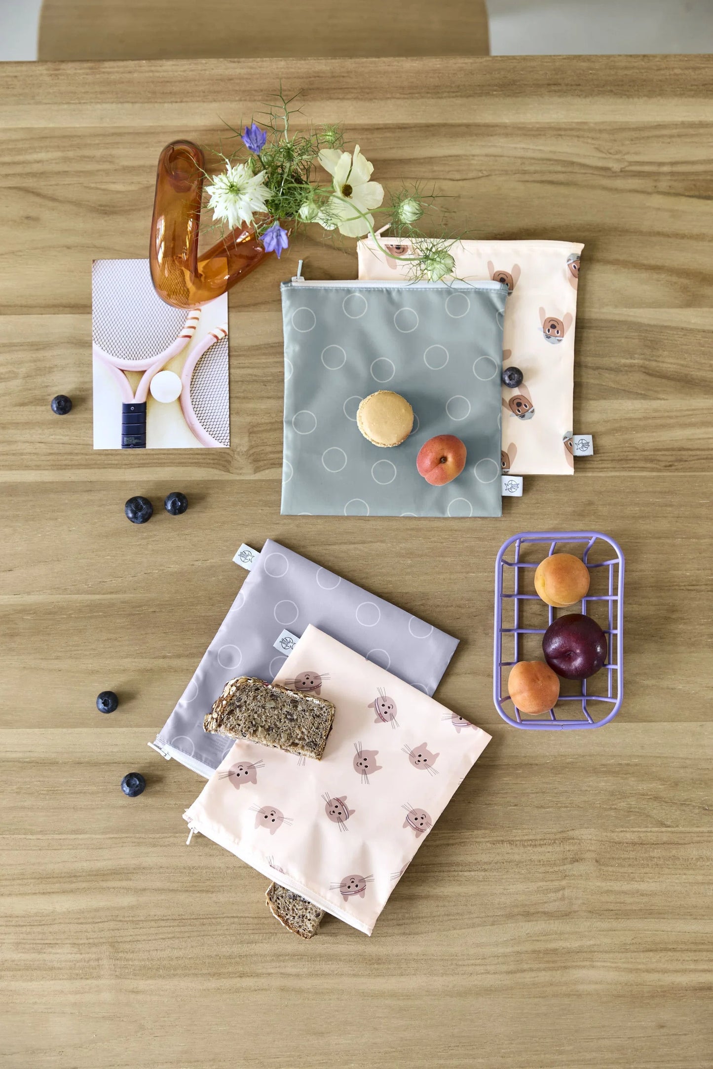 Lässig Frühstücksbeutel (2 Stk) - Snack Bag, Tiny Team, Katze