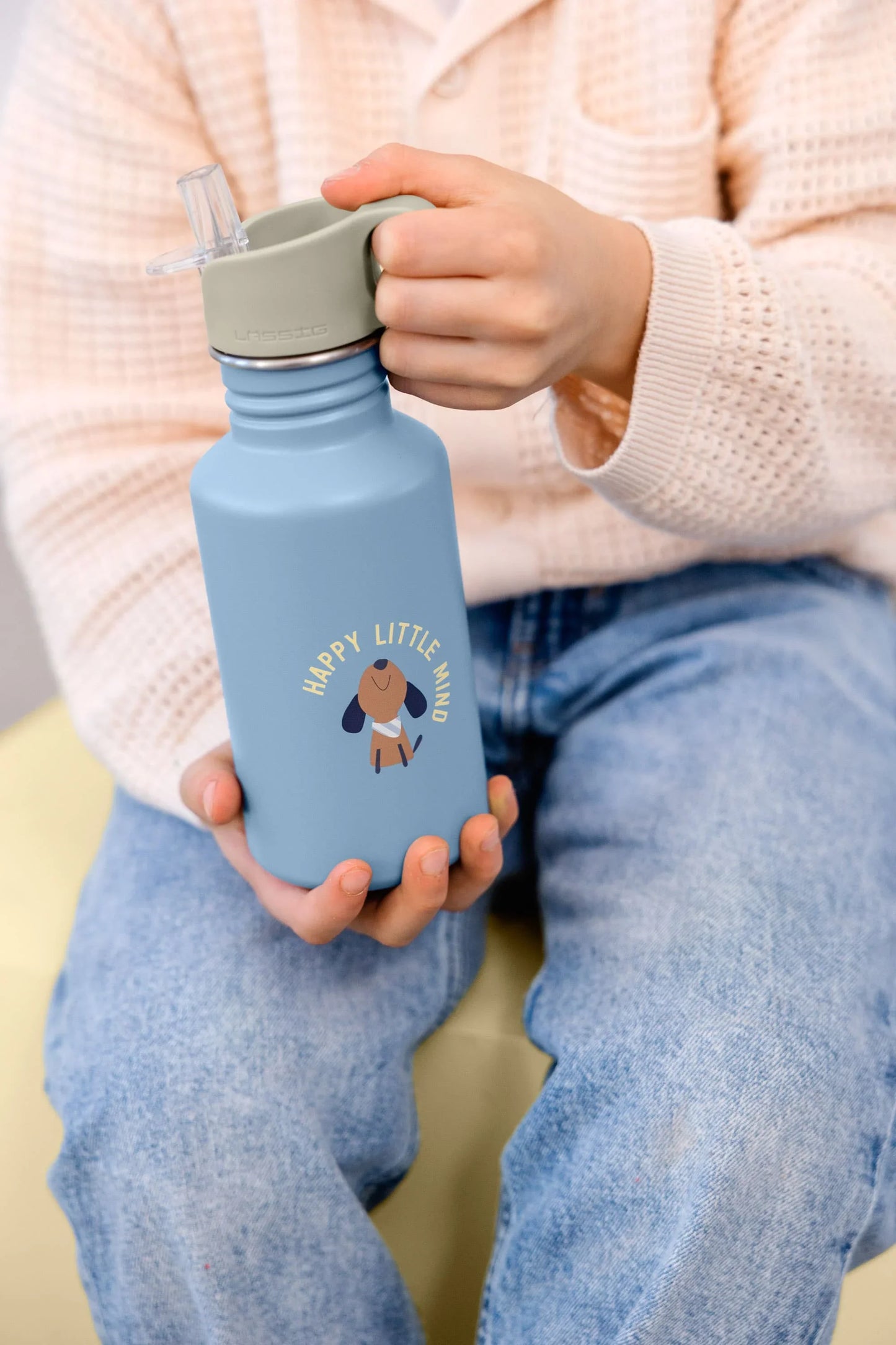 Lässig Edelstahl Kinder Trinkflasche 500 ml - Pattern Party, Blau