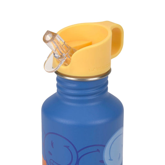 Lässig Edelstahl Kinder Trinkflasche 500 ml - SmileyWorld® Blau