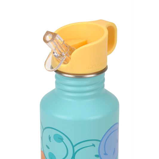Lässig Edelstahl Kinder Trinkflasche 500 ml - SmileyWorld® Türkis