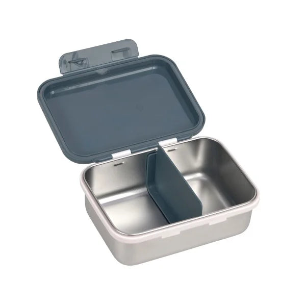 Lässig Kinder Brotdose Edelstahl - Lunchbox, Happy Prints, Dunkelblau