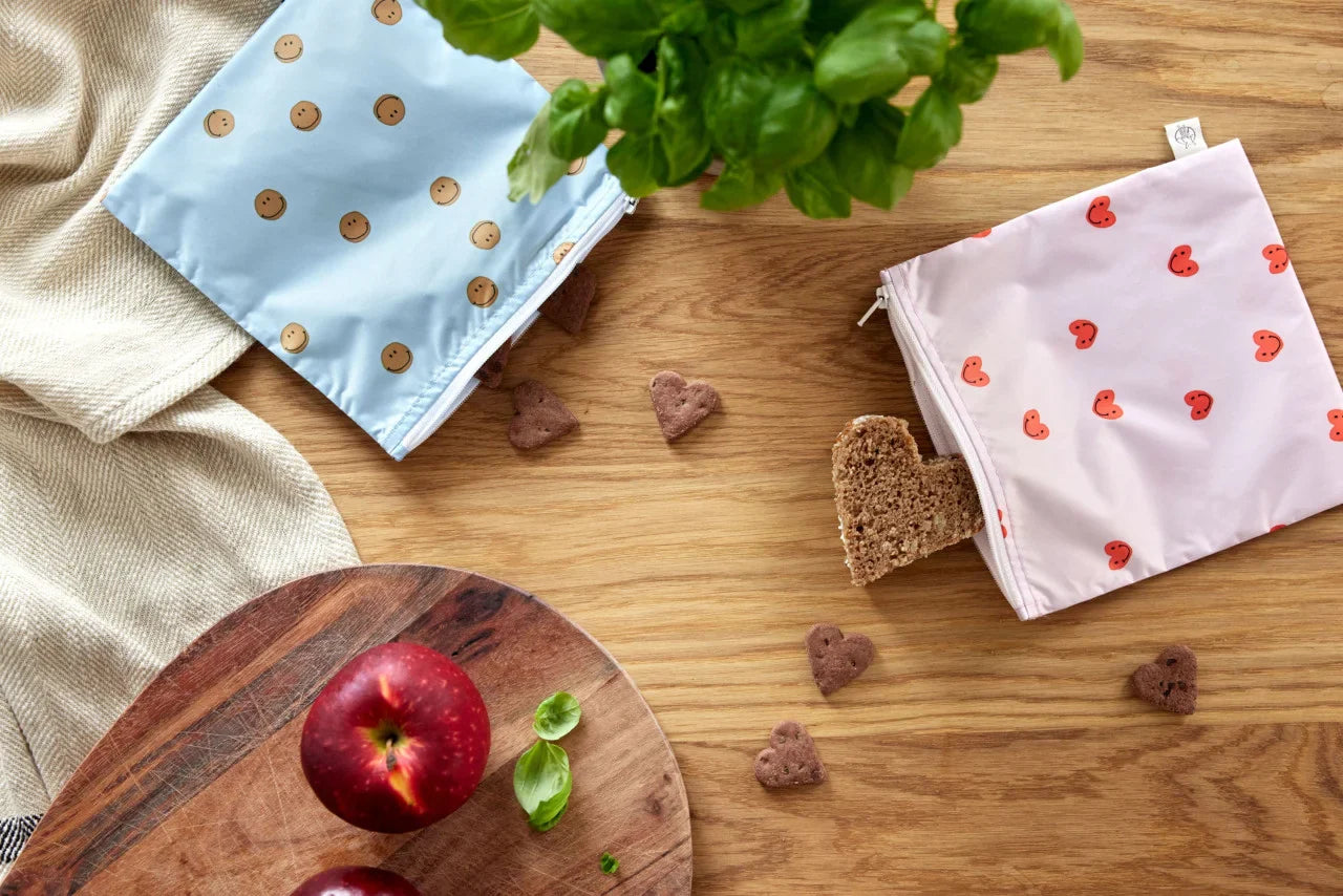 Lässig Frühstücksbeutel (2 Stk) - Snack Bag, Happy Rascals Herz