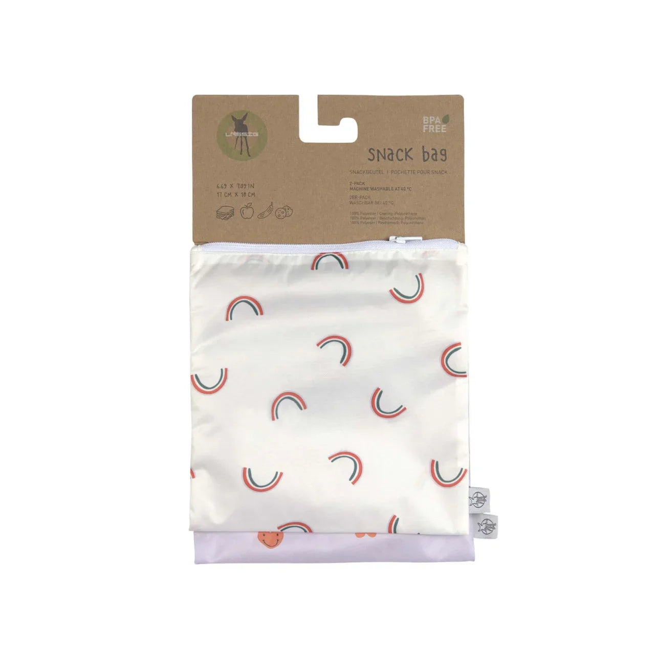 Lässig Frühstücksbeutel (2 Stk) - Snack Bag, Happy Rascals Herz