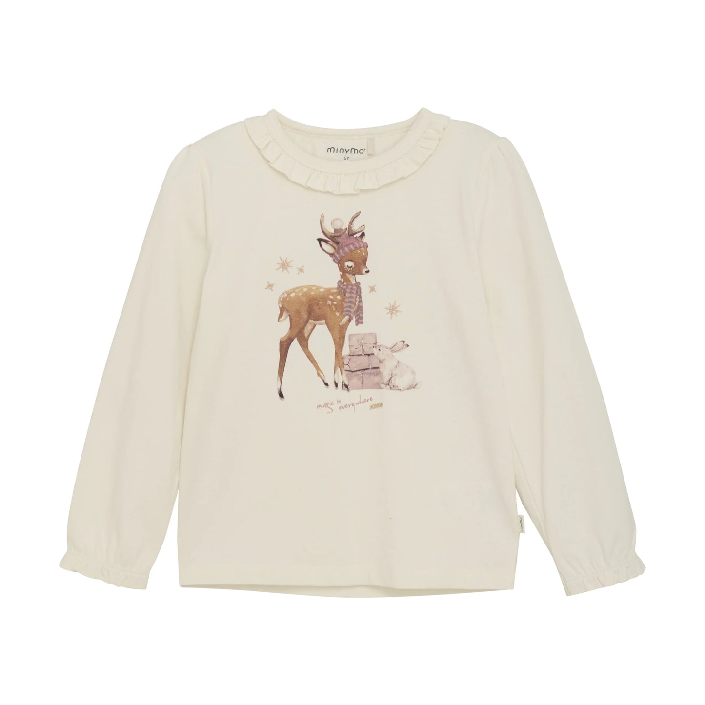 Minymo Langarmshirt mit Rüschenkragen