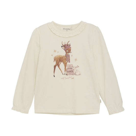 Minymo Langarmshirt mit Rüschenkragen