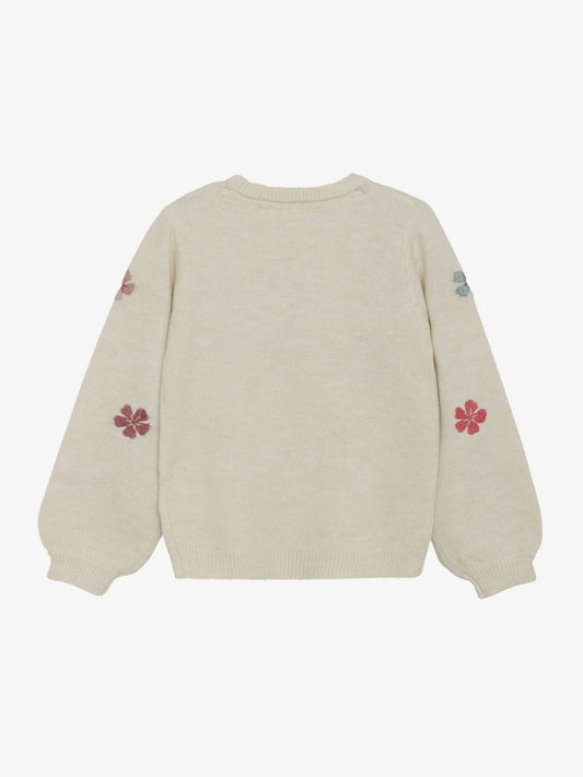 Minymo Strickpullover mit Blümchen