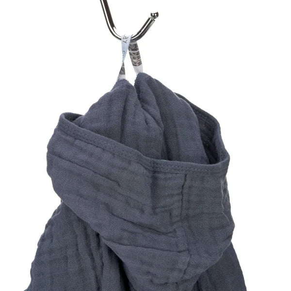 Lässig Bademantel aus Musselin navy