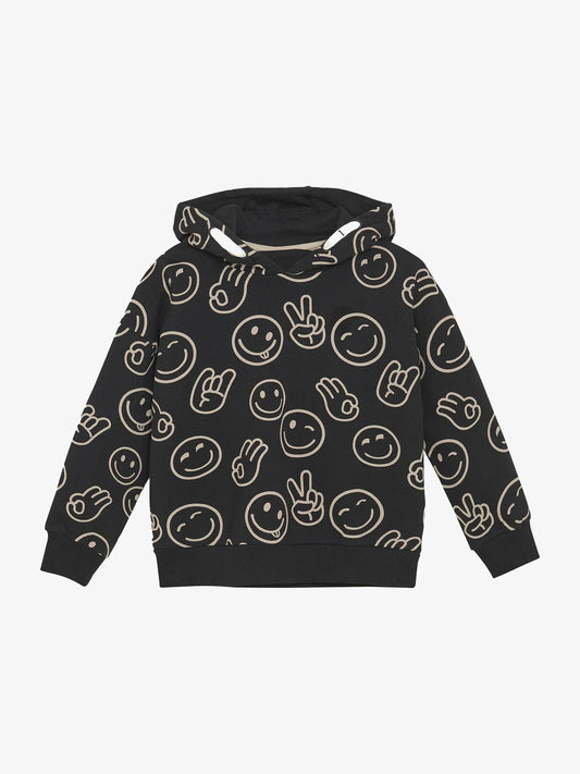 Minymo Hoodie mit Smiley-Print GOTS