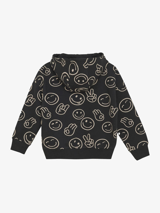 Minymo Hoodie mit Smiley-Print GOTS