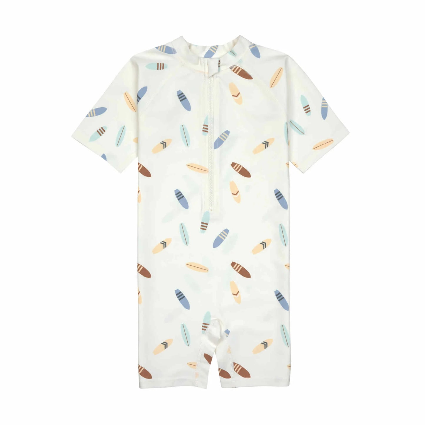 Lässig Schwimmanzug Kinder Kurzarm (UV Schutz) - Surfbrett, Weiß