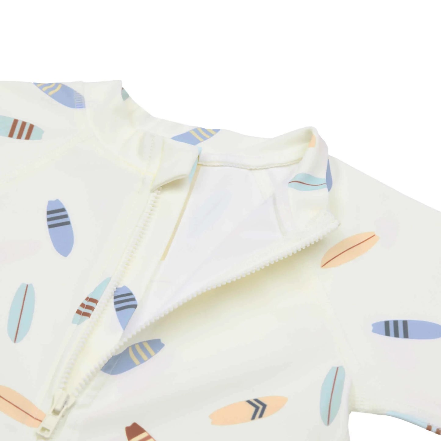 Lässig Schwimmanzug Kinder Kurzarm (UV Schutz) - Surfbrett, Weiß