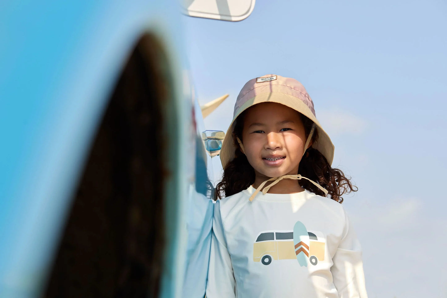Lässig UV Shirt Kinder Langarm - Camper, Weiß