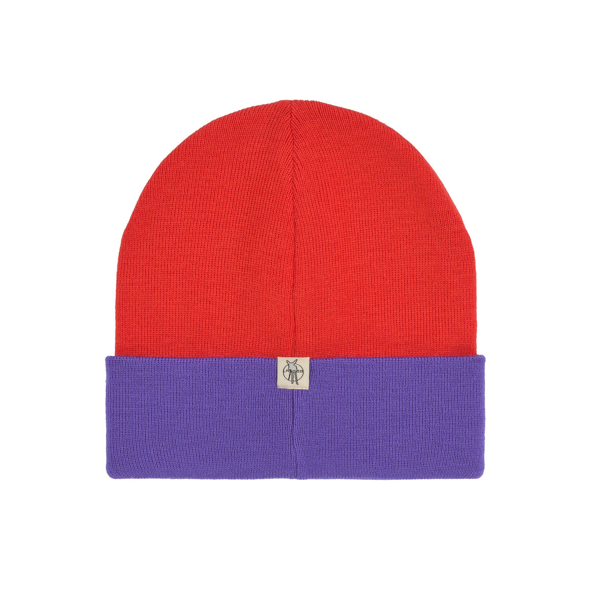 Lässig Beanie Mütze Kinder - Merino Wolle, Lila Rot