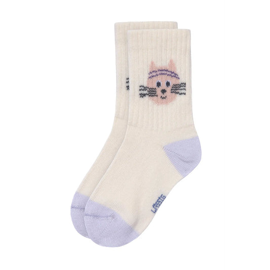 Lässig Tennissocken Kinder 3er-Set - Bio Baumwolle, Katze