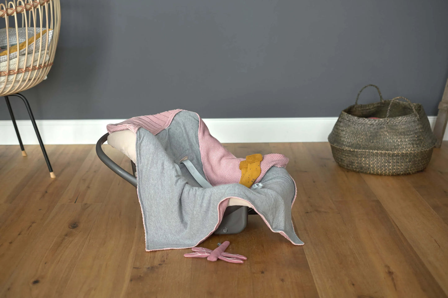 Lässig Einschlagdecke - Auto Kindersitz, Dusky Pink