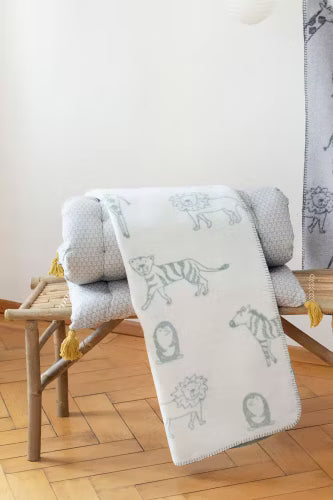 David Fussenegger Babydecke PANDA 'Dschungeltiere' - hellgrün