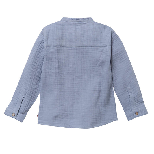 People Wear Organic Langarm-Hemd Blau GOTS