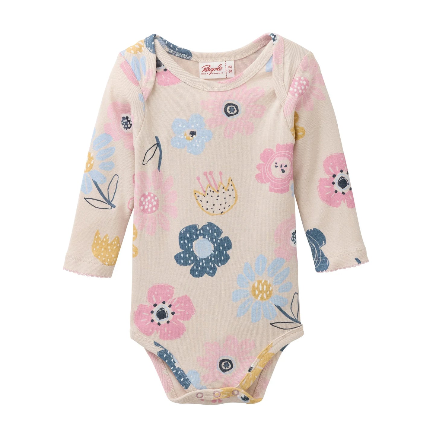 People Wear Organic Body Langarm mit Blumenprint GOTS