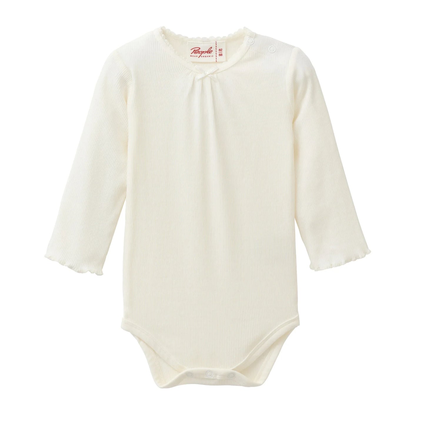 People Wear Organic Body Langarm mit Häkel- und Kräuselkante GOTS