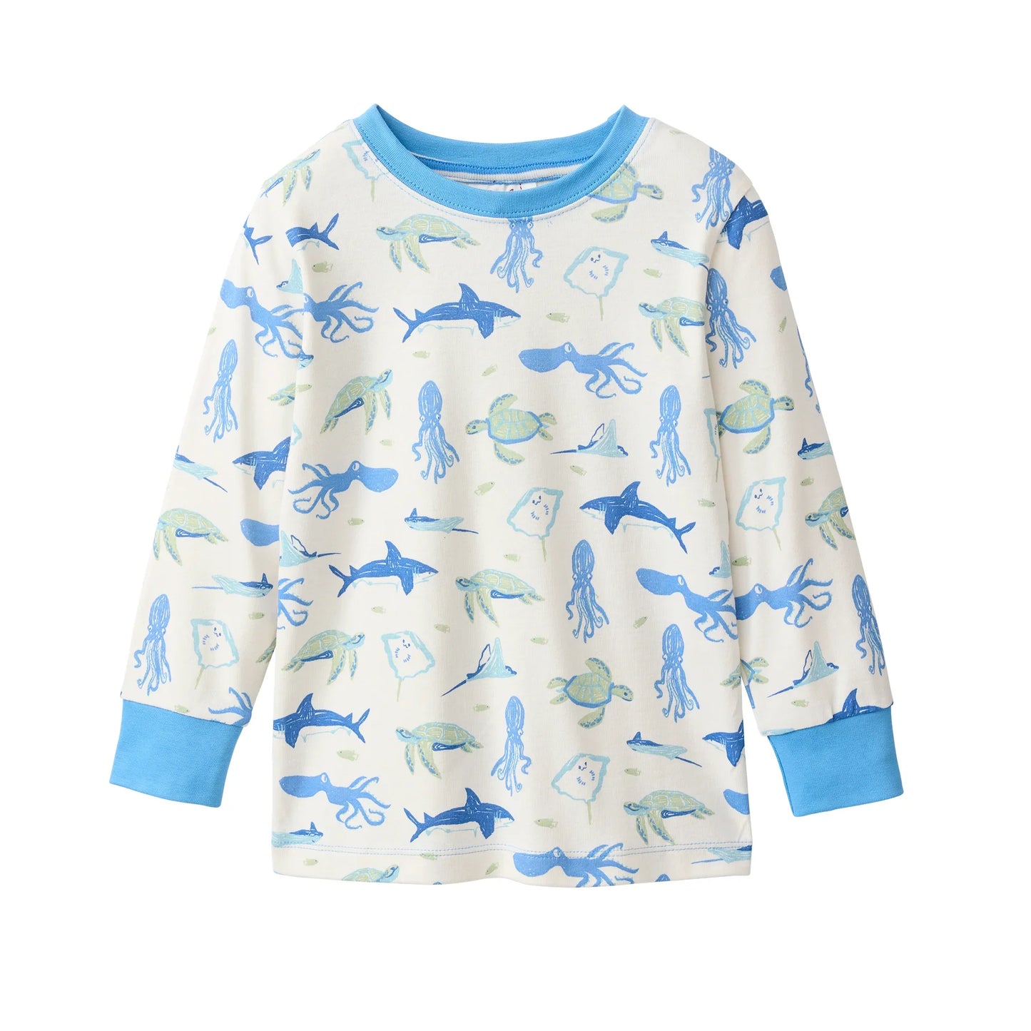 People Wear Organic Schlafanzug mit Sealifeprint GOTS