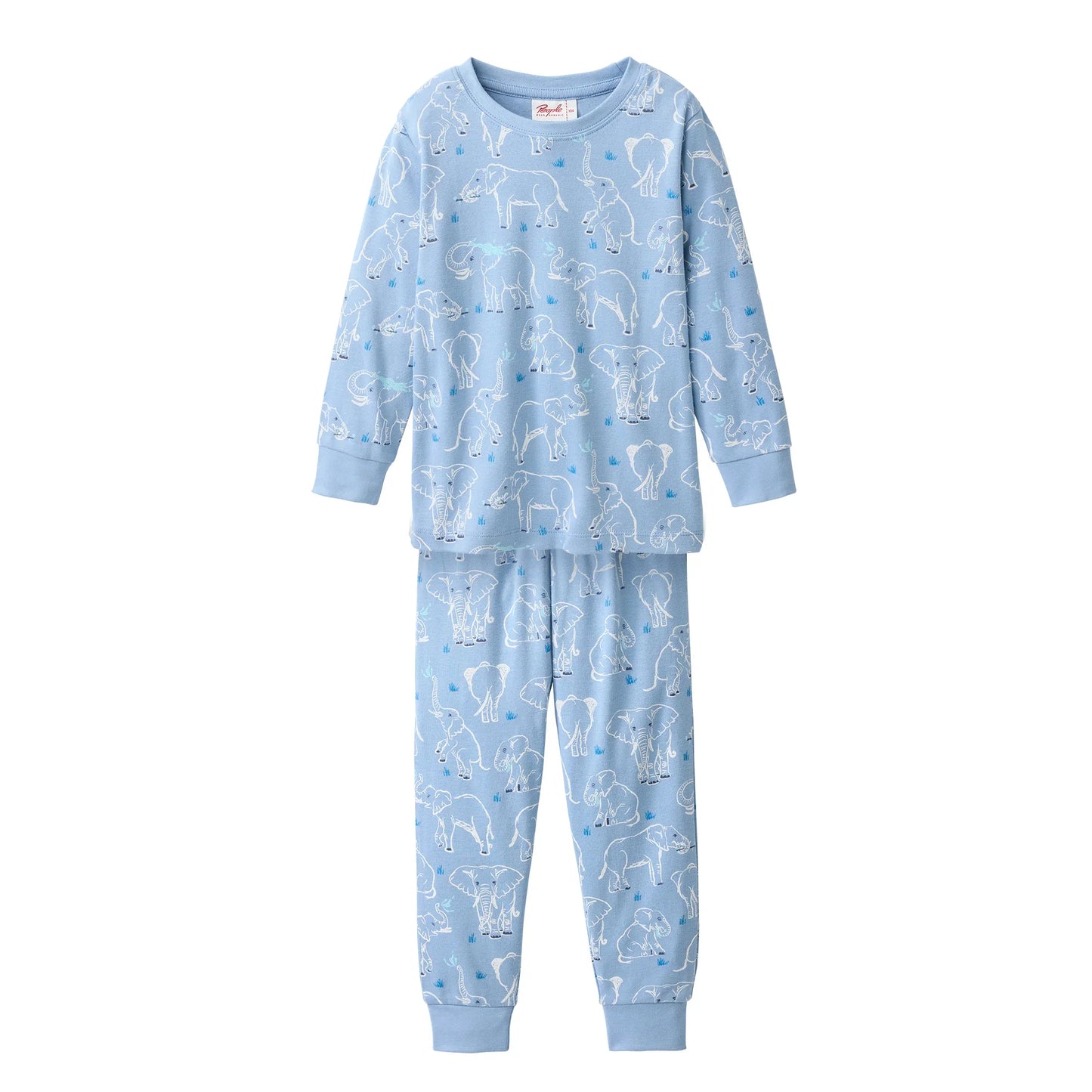 People Wear Organic Schlafanzug mit Elefantenprint GOTS