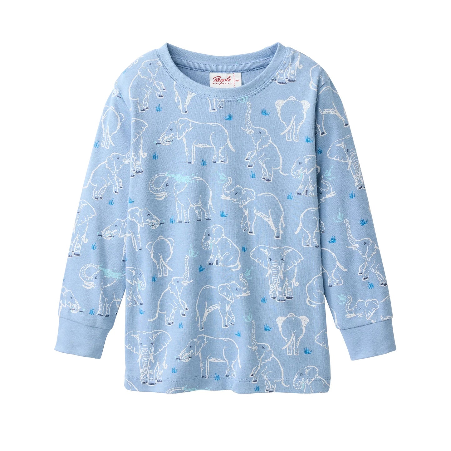 People Wear Organic Schlafanzug mit Elefantenprint GOTS