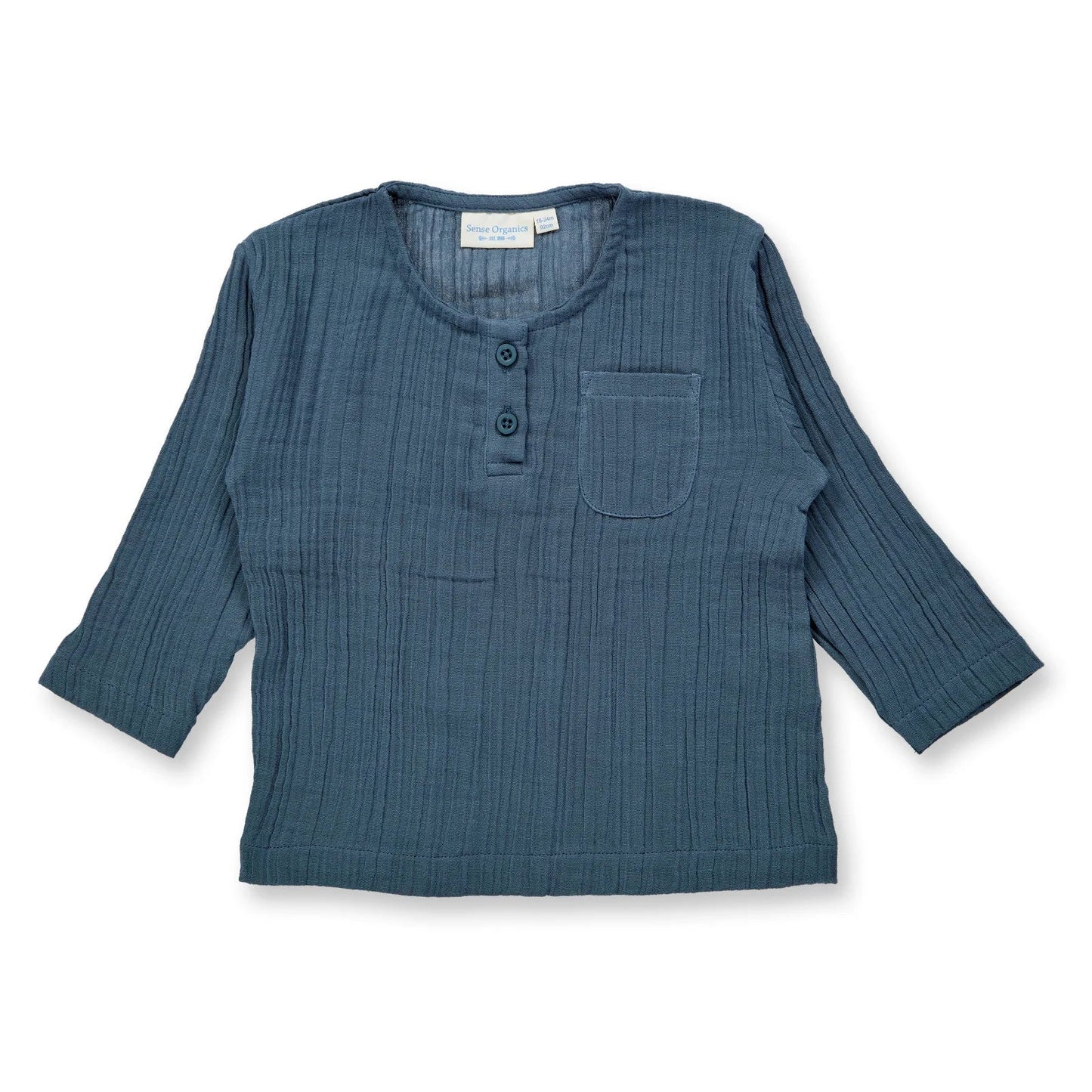 Sense Organics Langarmshirt in blaugrau für Babys GOTS