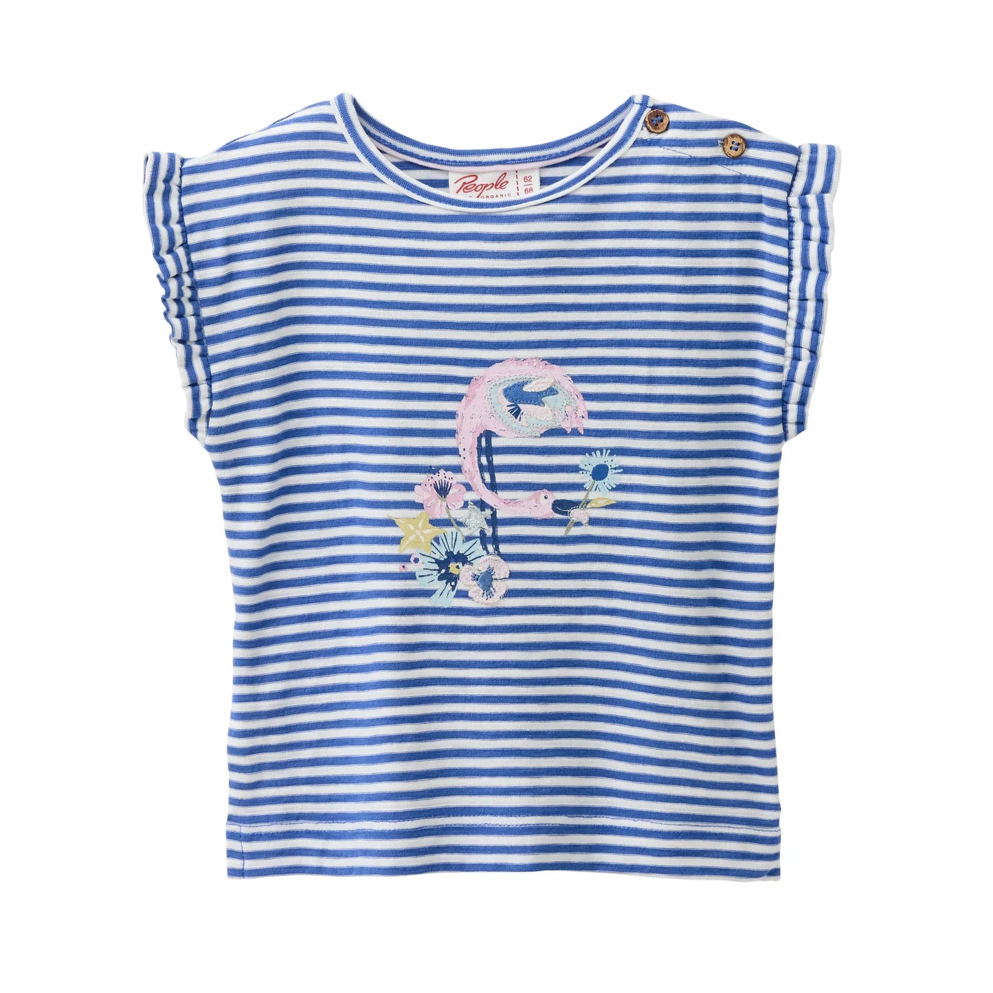 People Wear Organic T-Shirt mit Flamingoapplikation GOTS