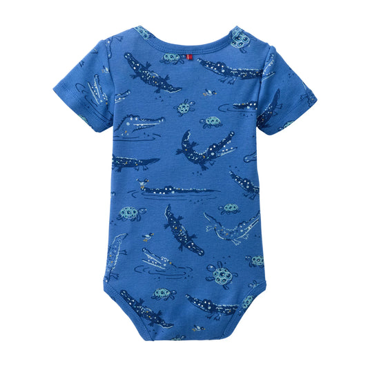 People Wear Organic Body Kurzarm mit Wassertierenprint GOTS
