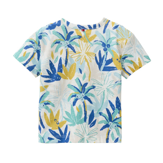 People Wear Organic T-Shirt mit Palmenprint GOTS