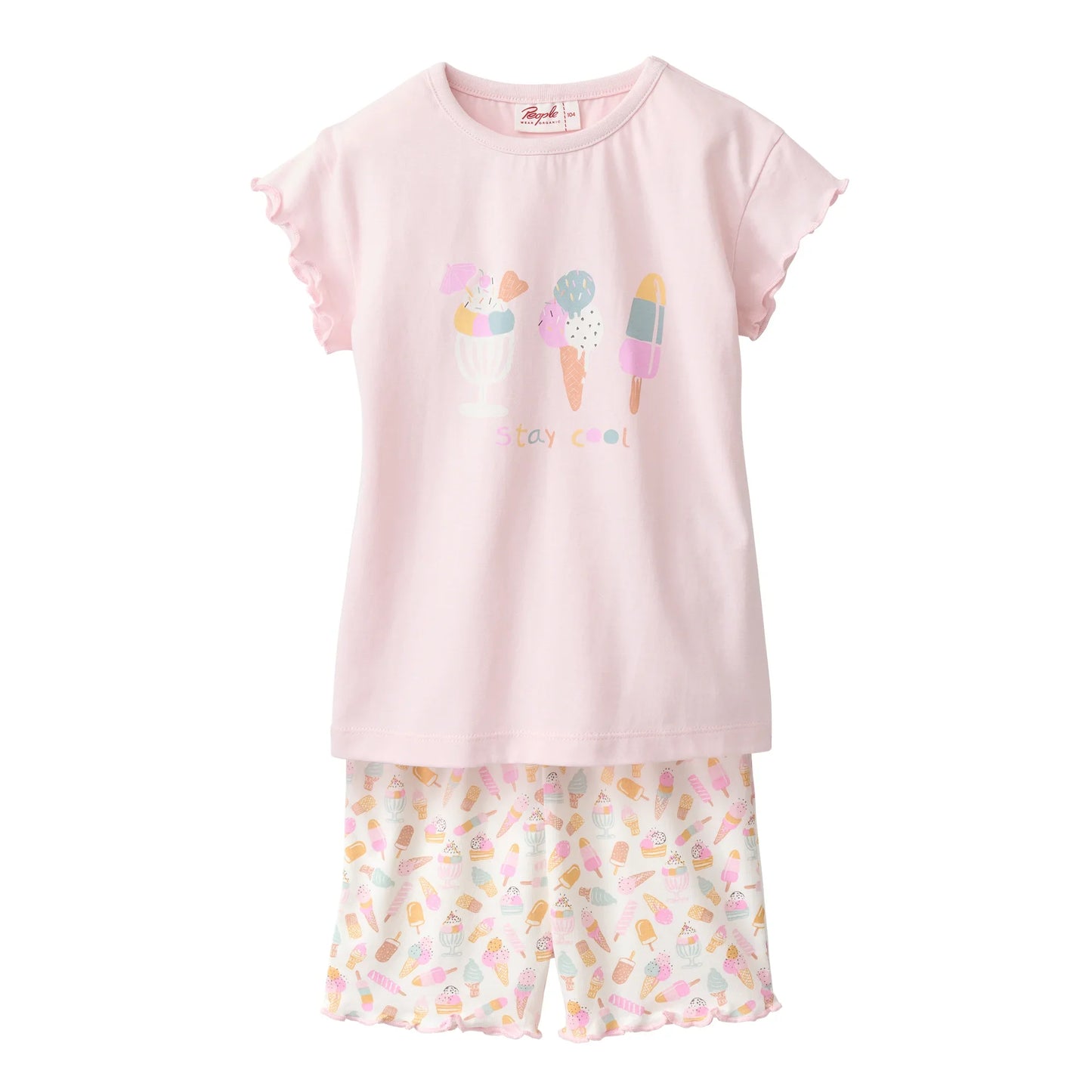 People Wear Organic Schlafanzug kurz mit Eisprint GOTS