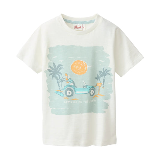 People Wear Organic Schlafanzug kurz mit Strandprint GOTS