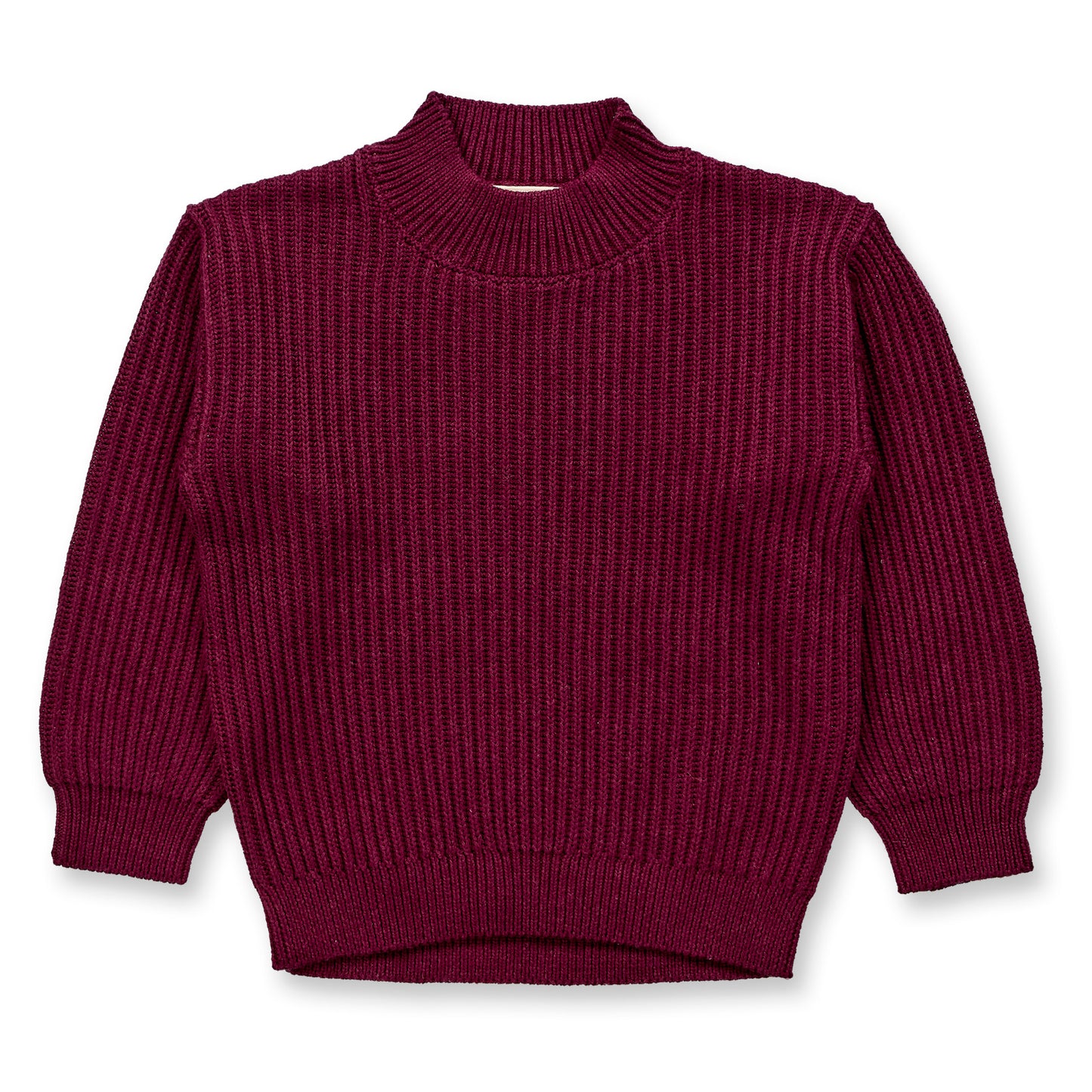 Sense Organics Kinder Strickpullover in Bordeaux mélange, Modell MARLEY aus Bio-Baumwolle GOTS