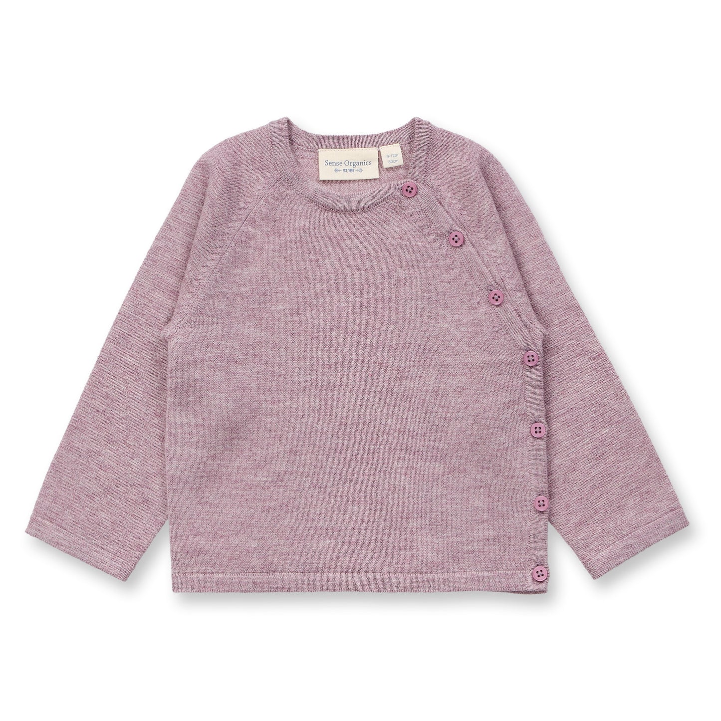 Sense Organics Baby Merino Wickeljacke in Mauve mélange, Modell P. PICASSO