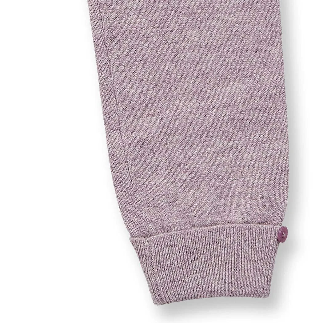 Sense Organics Baby Merino Strickleggins in mauve mélange, Modell PABLO