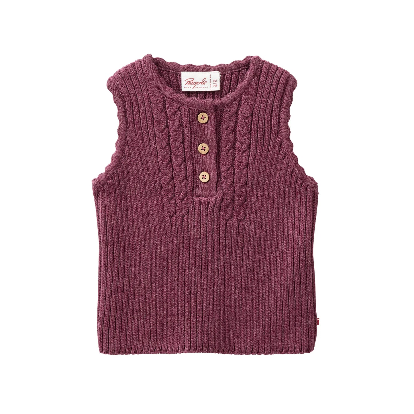 People Wear Organic Strick Pullunder in brombeer mélange aus Bio-Baumwolle GOTS