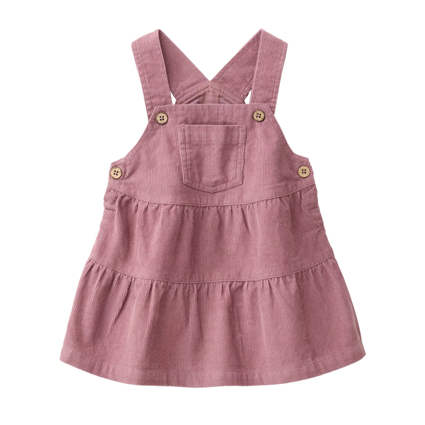 People Wear Organic Kord Kleid in dunkelmalve uni aus Bio-Baumwolle GOTS