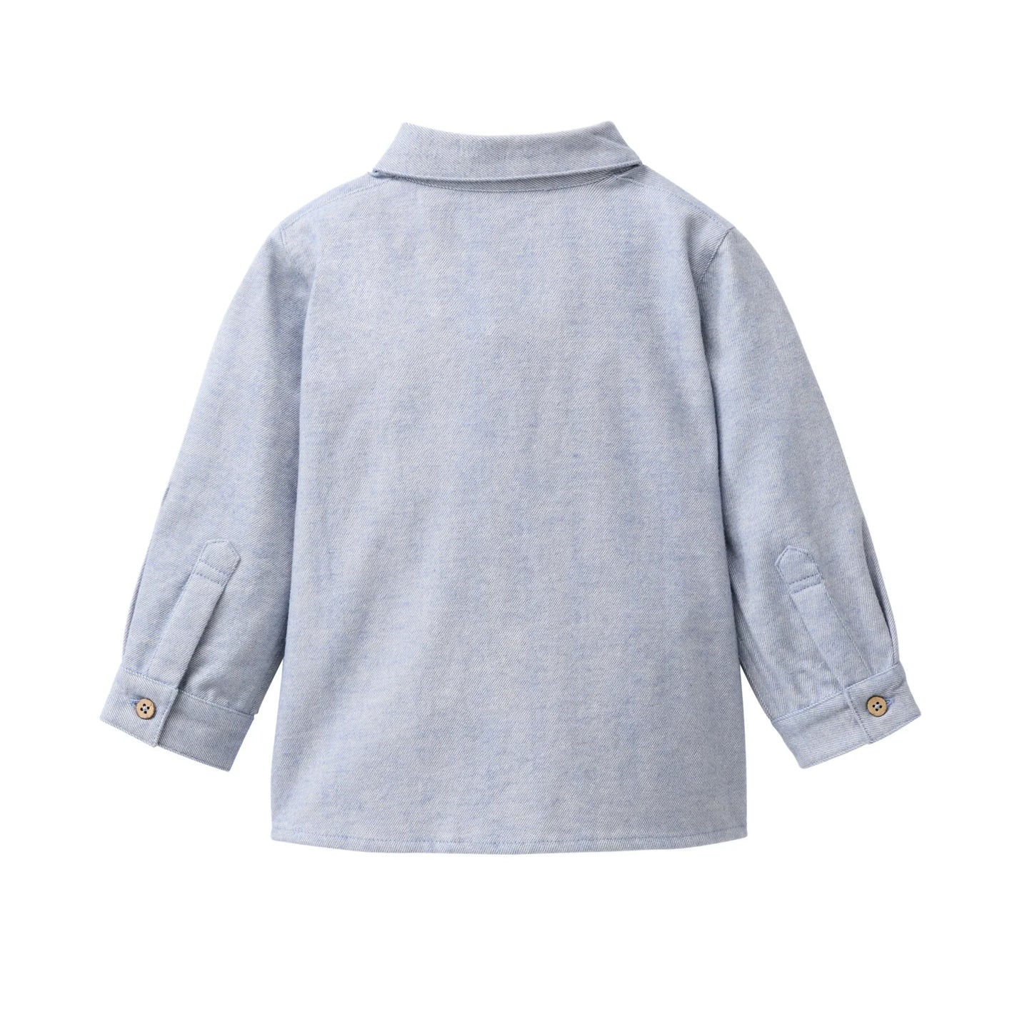 People Wear Organic Flanell Hemd in blaugrau mélange aus Bio-Baumwolle GOTS