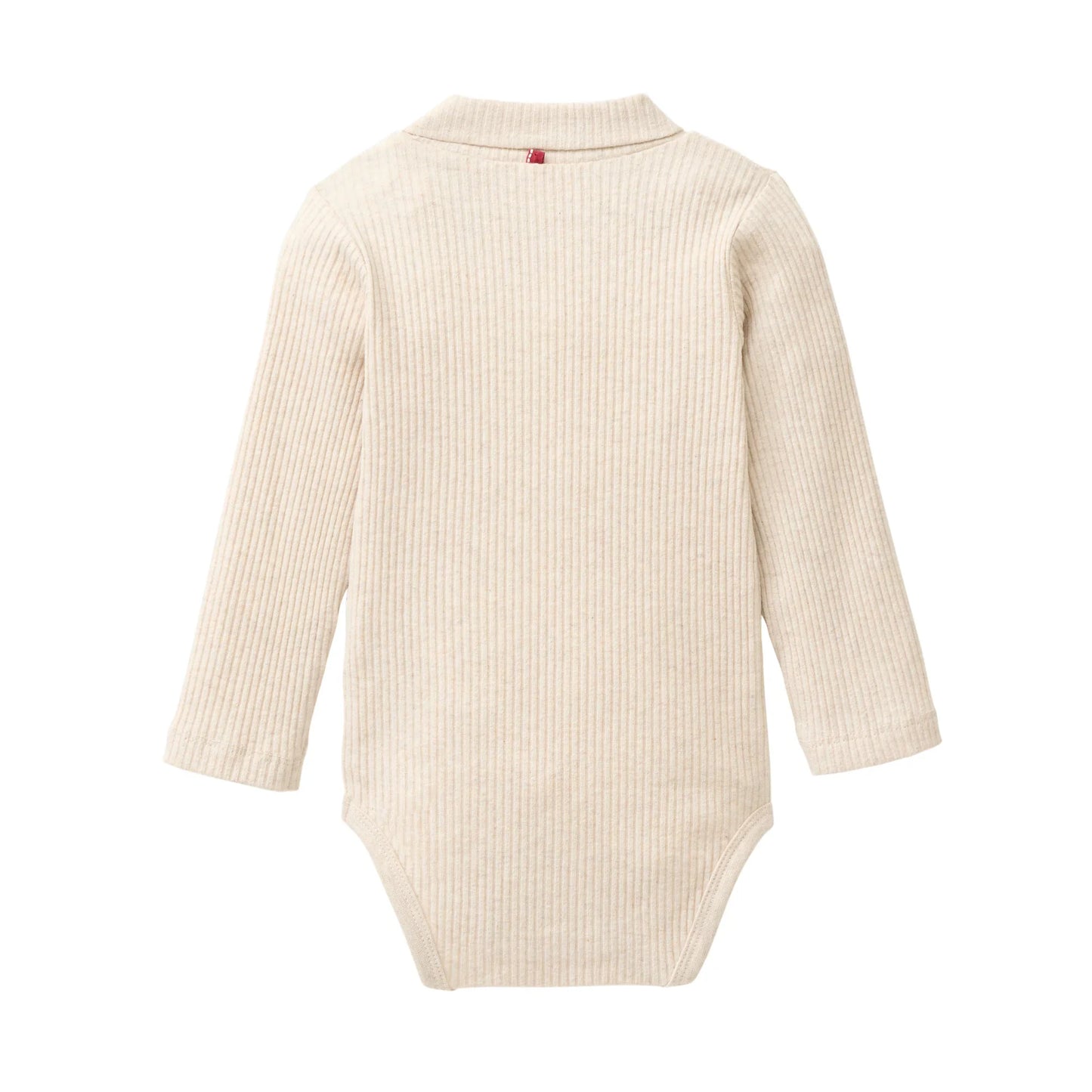 People Wear Organic Langarm Body mit Rollkragen in beige mélange aus Bio-Baumwolle